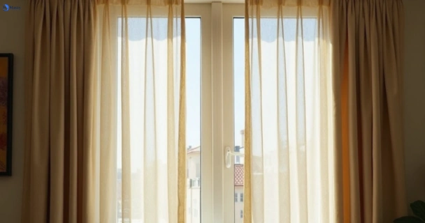 Dull dusty drapes in keon-park-vic before professional cleaning